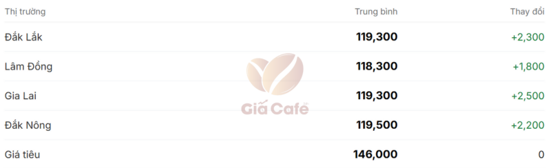 Giá cà phê trong nước 18/1/2025